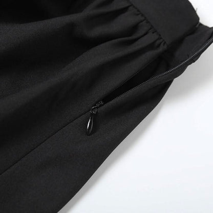 Ruched zip-up solid maxi skirt