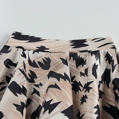 Long sleeve crewneck print backless mini dress