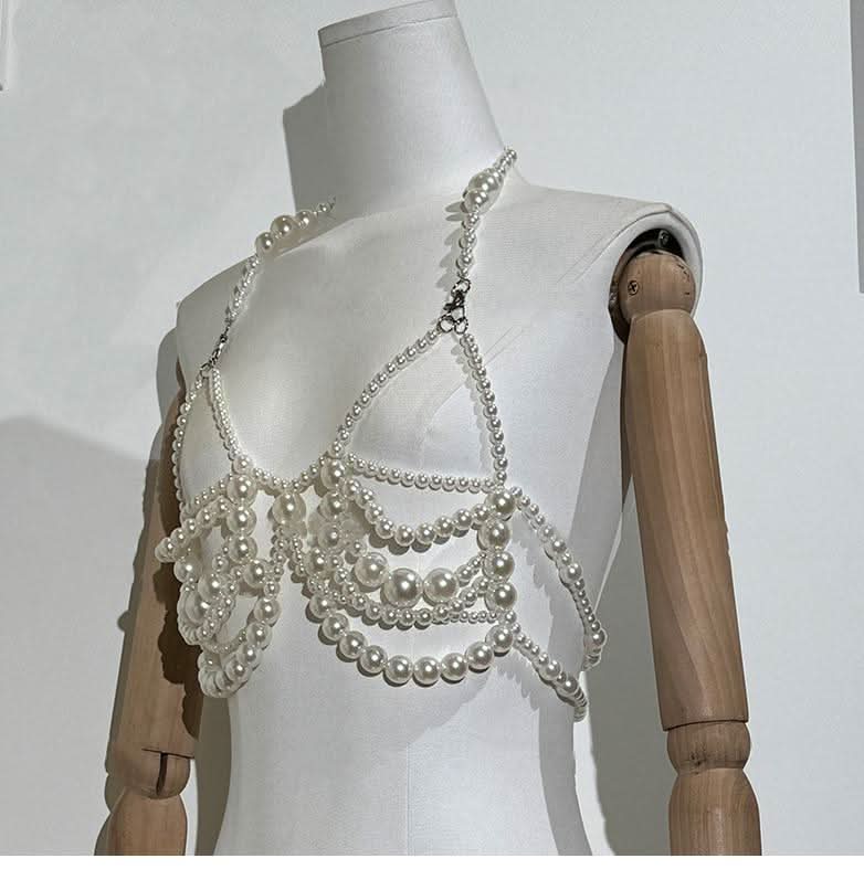 Halter hollow out beaded self tie cut out top