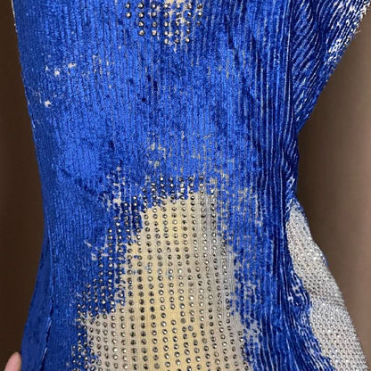 U neck beaded contrast zip-up cami maxi dress