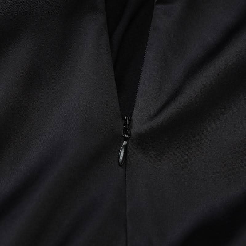 Lace hem v neck zip-up cross back cami maxi dress