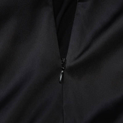 Lace hem v neck zip-up cross back cami maxi dress