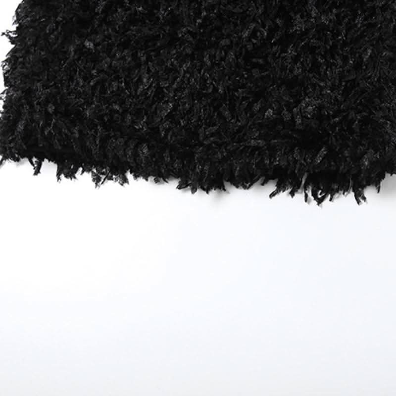 Cross back fluffy halter solid tube mini dress