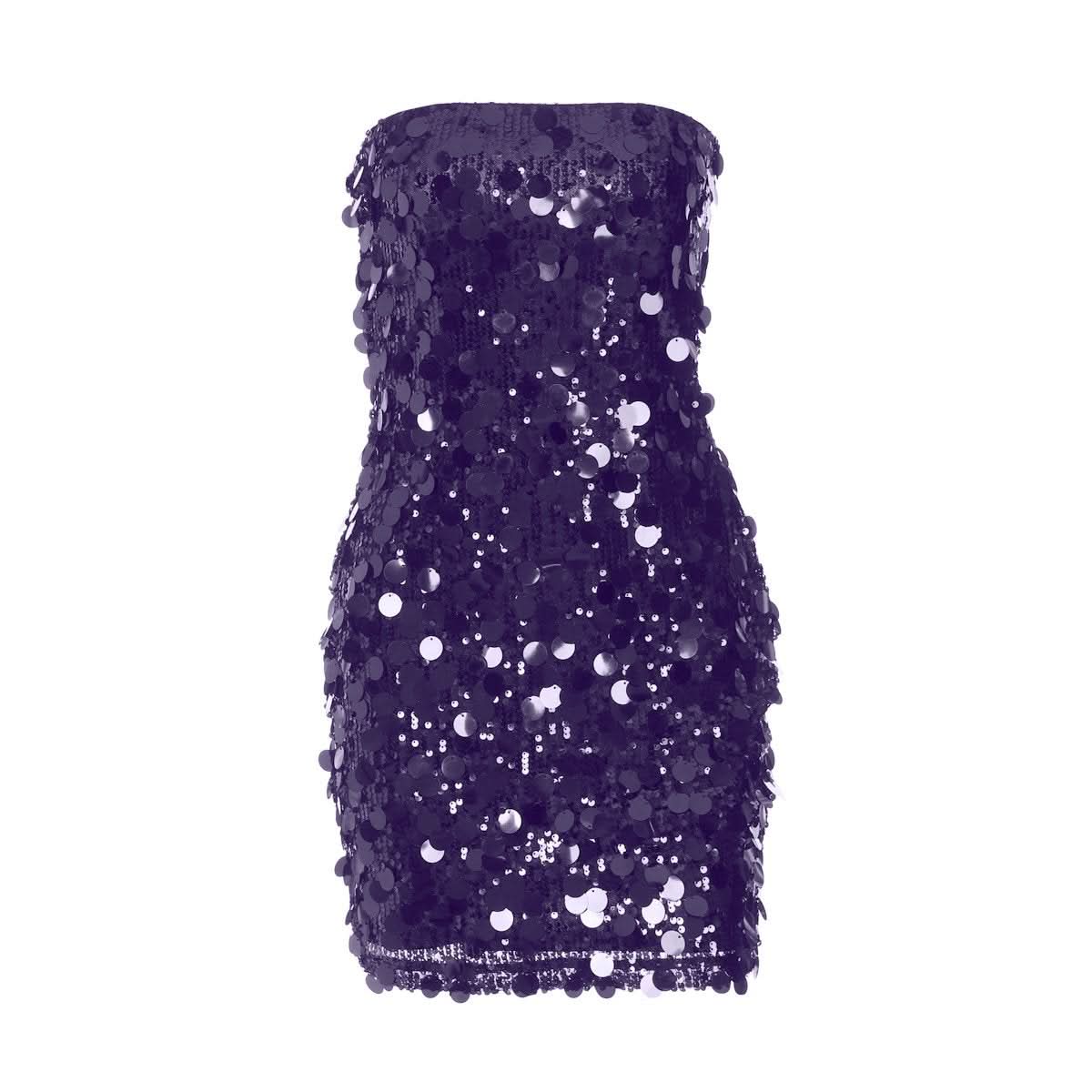 Glitter backless tube mini dress