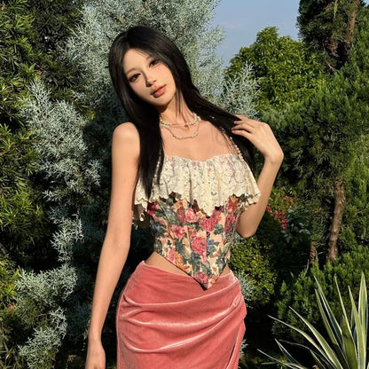 Abstract bustier backless tube top