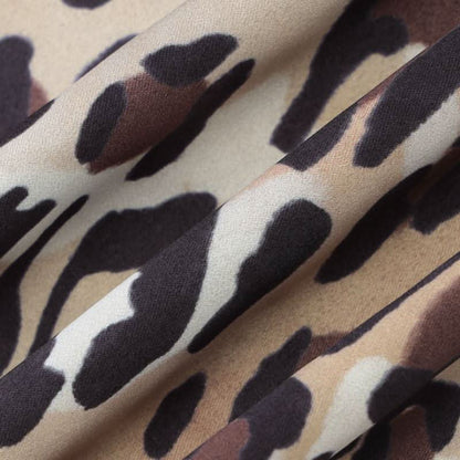 Halter self tie leopard print v neck mini skirt set