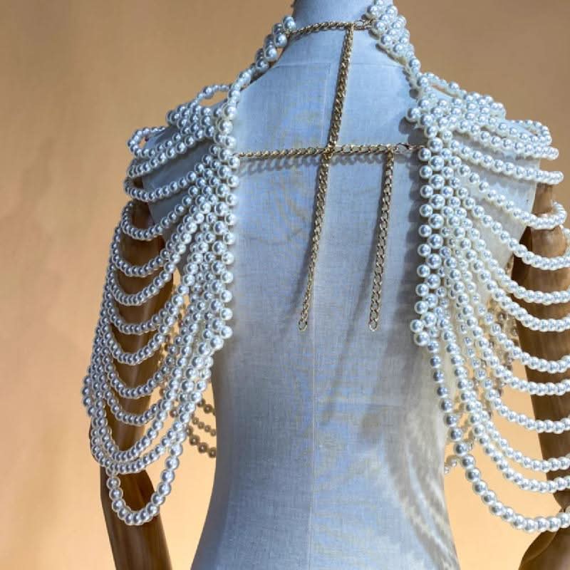 Beaded high neck hollow out metal chain cut out top