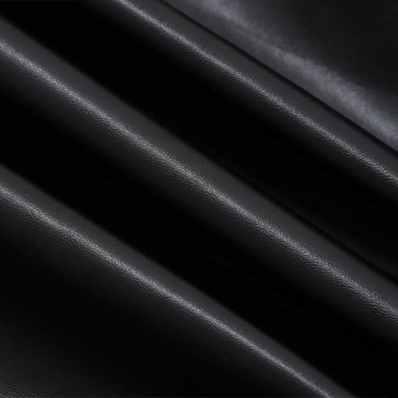 Ruched self tie PU leather solid midi skirt