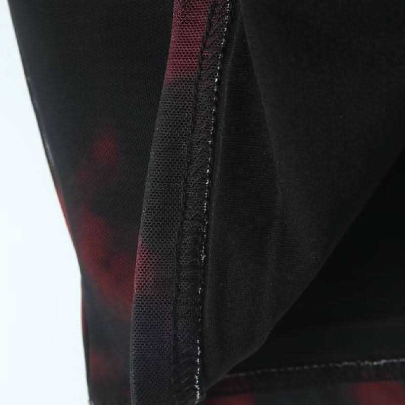 Mesh print A line contrast mini skirt