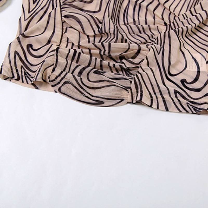Long sleeve high neck ripple ruched pant set
