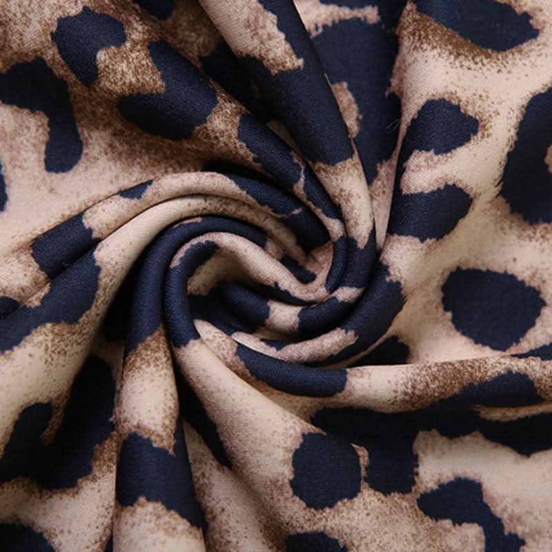 Cross back leopard print lace patchwork mini dress