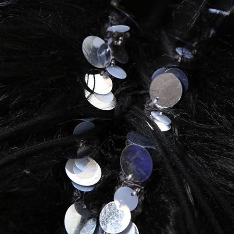Long sleeve fluffy v neck glitter solid top