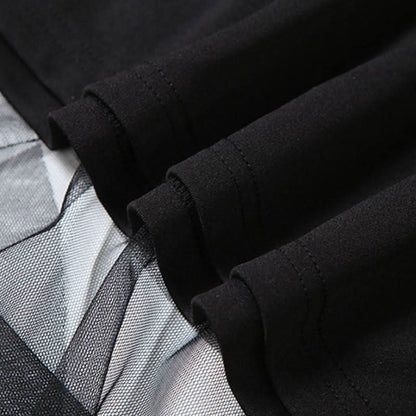 Halter hollow out ruffle mesh backless cut out mini dress