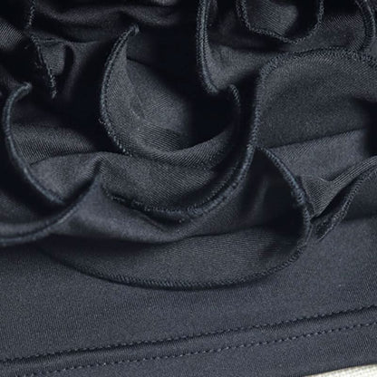 Flower applique solid backless tube mini dress