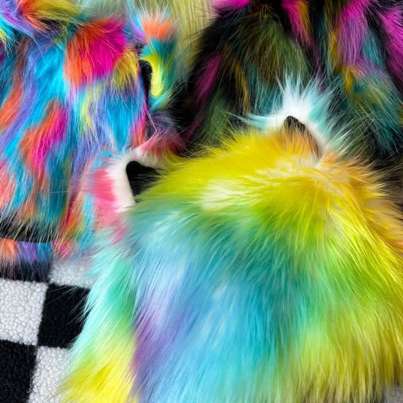 Fluffy contrast Cat ears applique cap