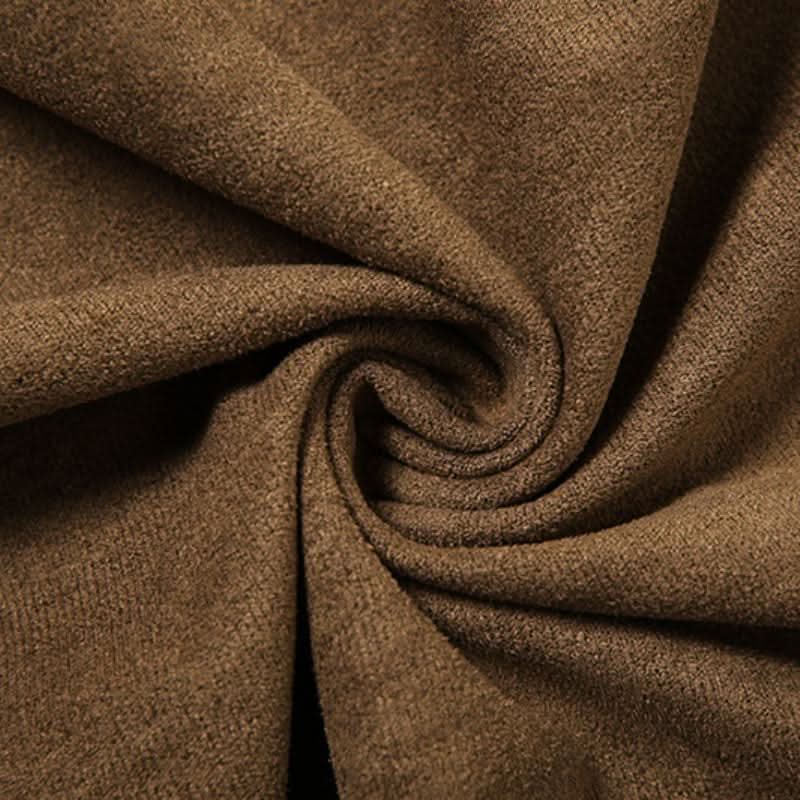 Zip-up ruffle irregular PU leather midi skirt