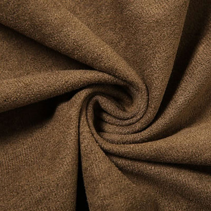 Zip-up ruffle irregular PU leather midi skirt