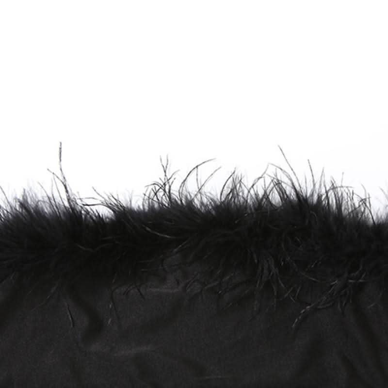 Feather hollow out low rise solid tube pant set