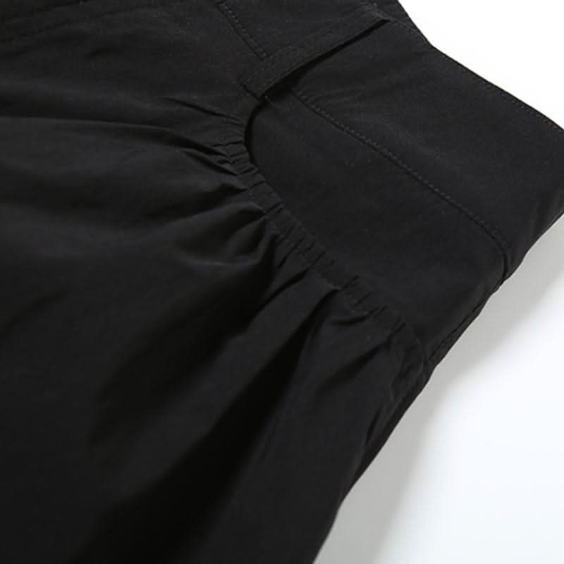 Pocket zip-up button high rise straight leg pant