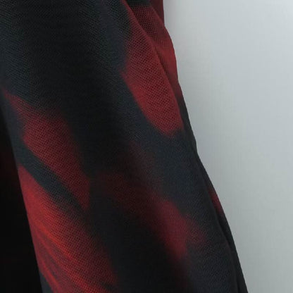 Mesh print A line contrast mini skirt