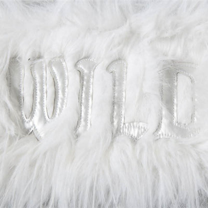 Long sleeve off shoulder feather letter embroidery top