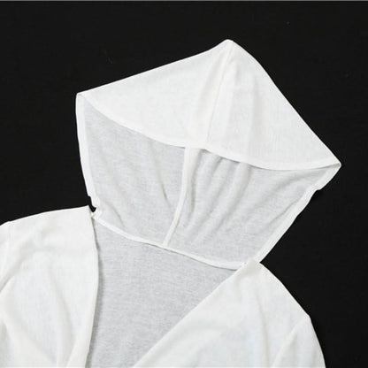 Long sleeve hoodie cowl neck solid crop top