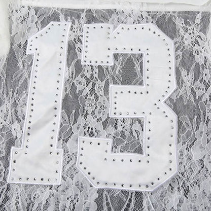 V neck long sleeve lace hem see through top