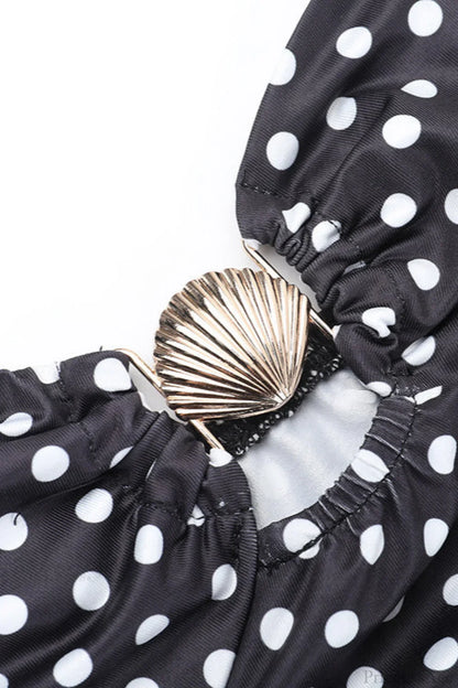 Polka Dot Cami Cutout Slim Maxi Dress