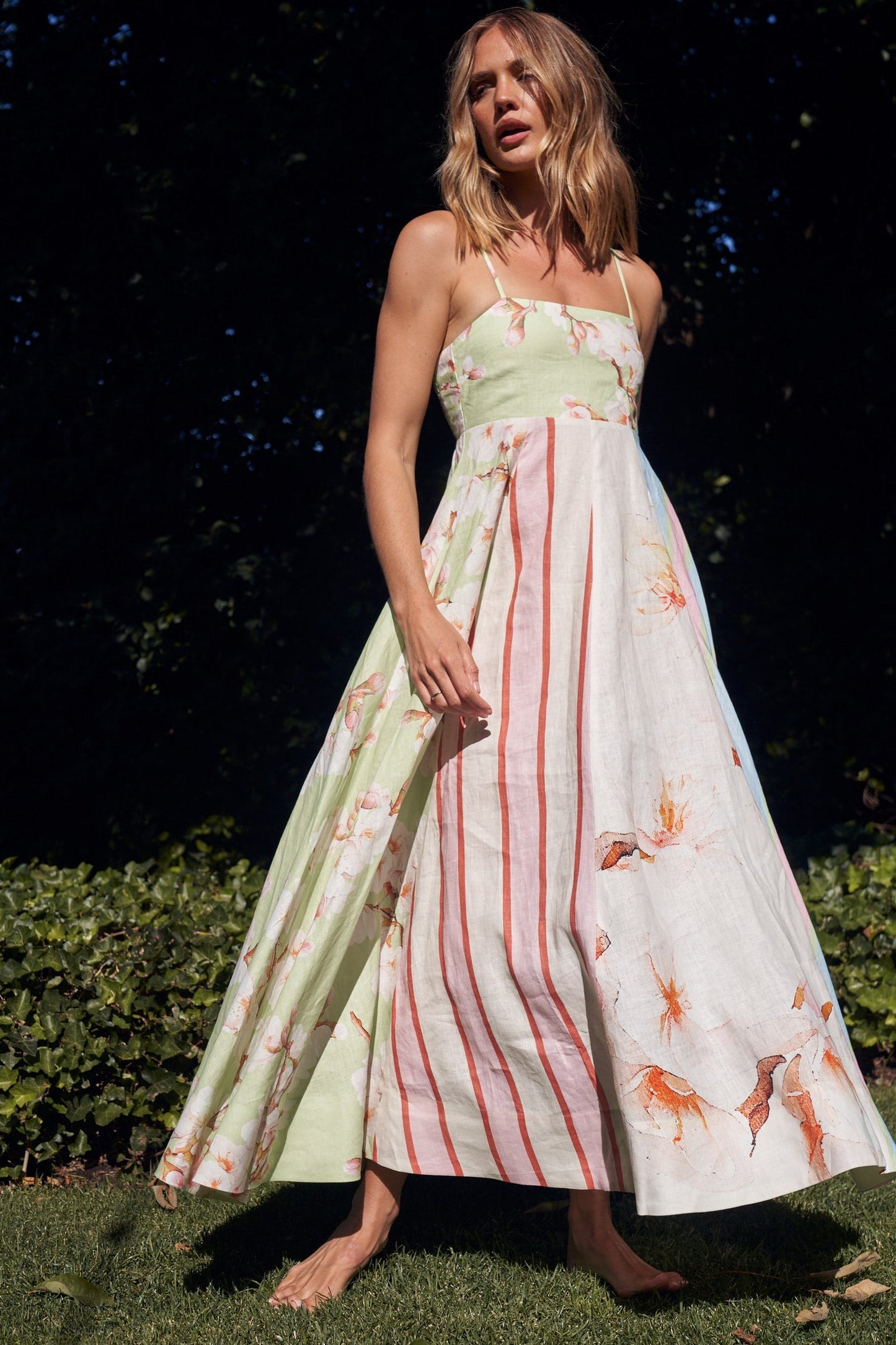 Elaine Floral Print Spaghetti Strap Maxi Dress