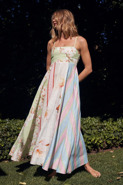 Elaine Floral Print Spaghetti Strap Maxi Dress