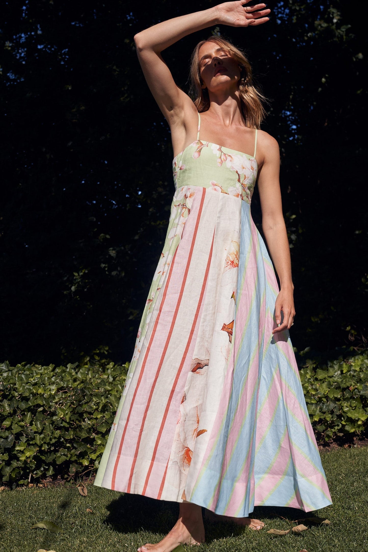 Elaine Floral Print Spaghetti Strap Maxi Dress