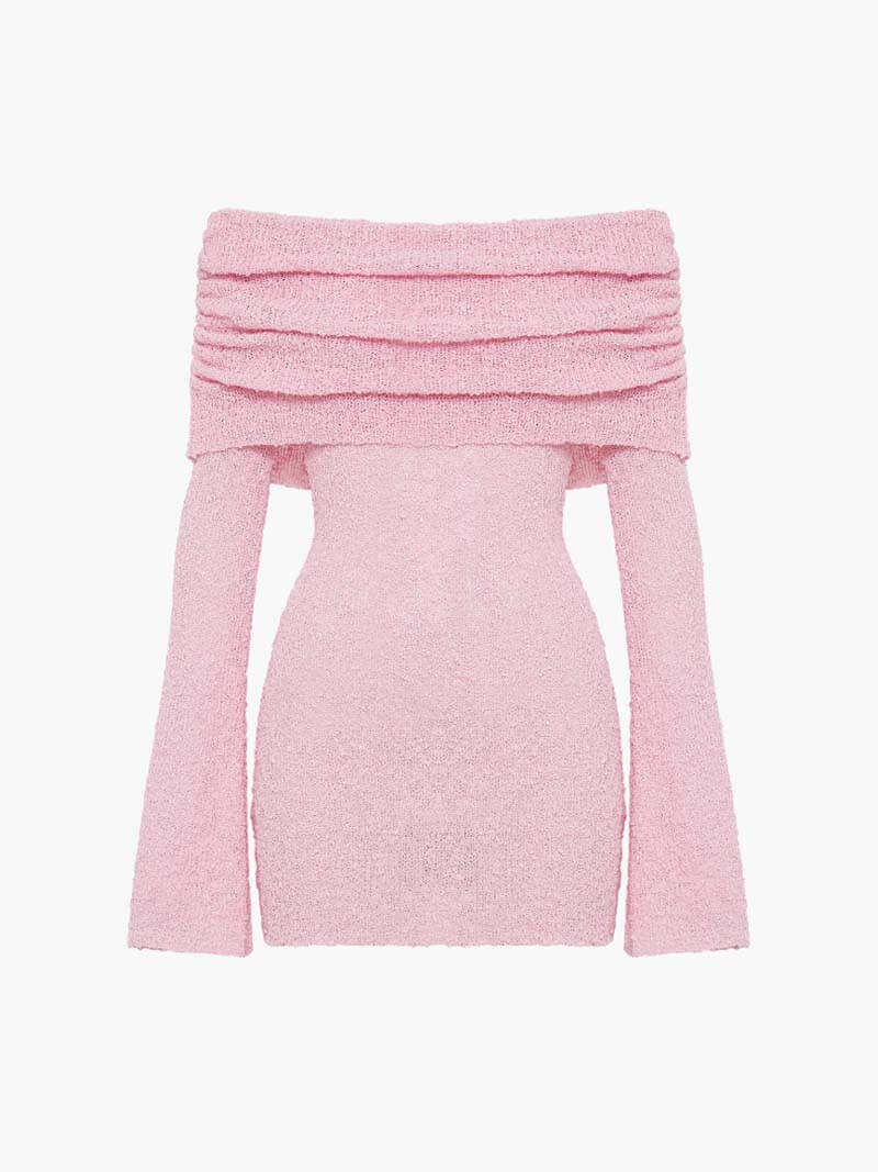Off Shoulder Knitted Bodycon Dress