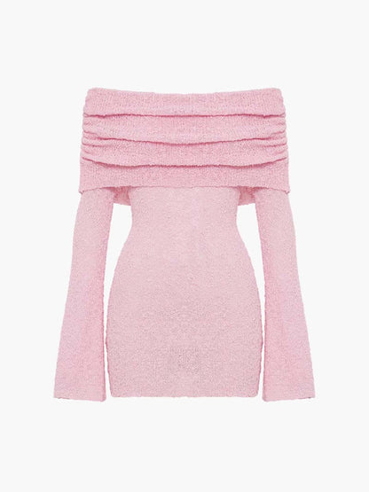 Off Shoulder Knitted Bodycon Dress