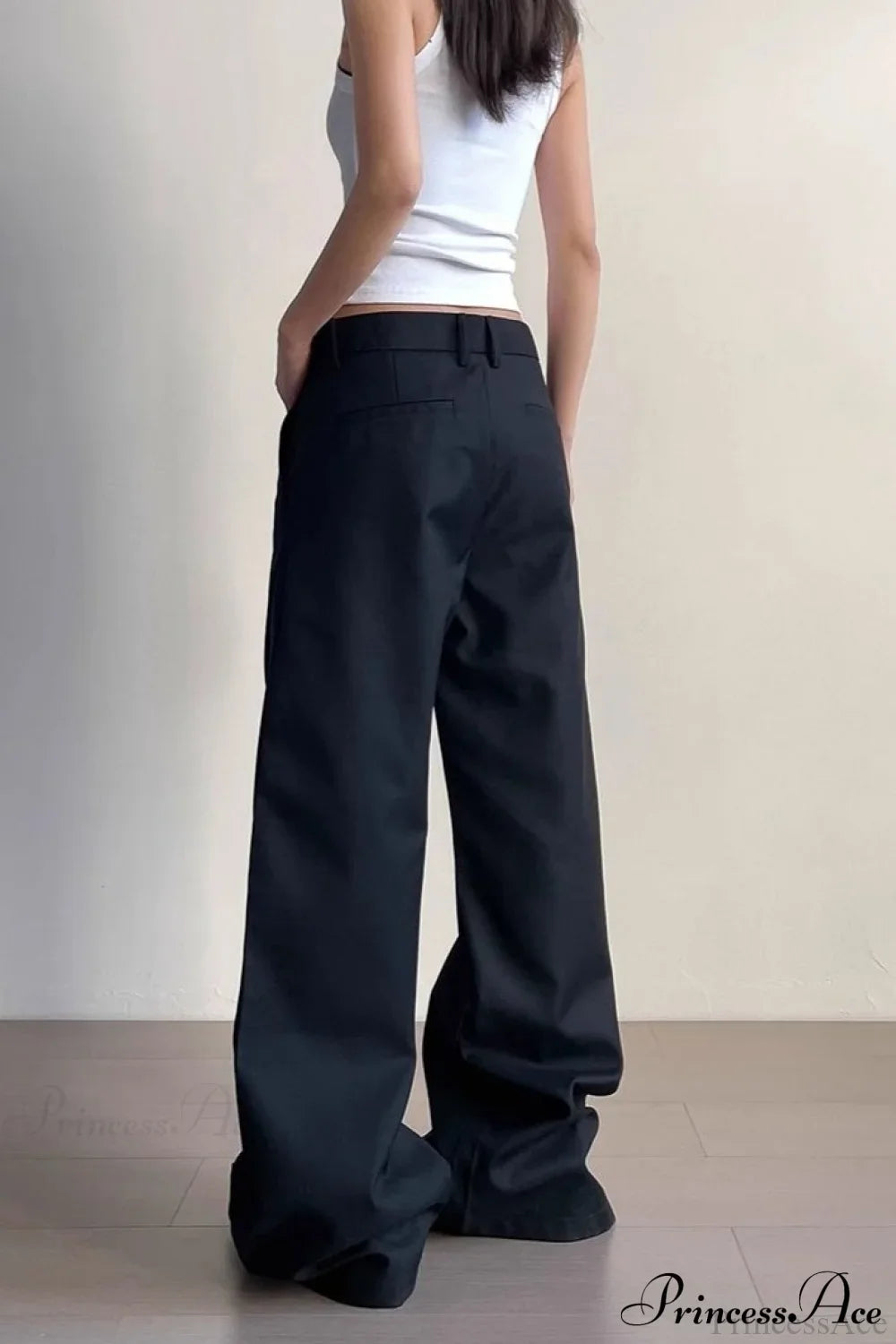 Premium Gray Ruched Drapey Wide Leg Pants