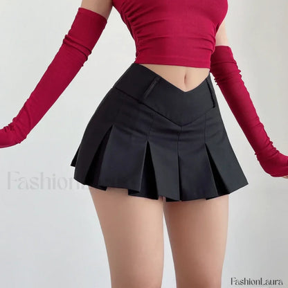 Preppy Micro Mini A-line Skirt