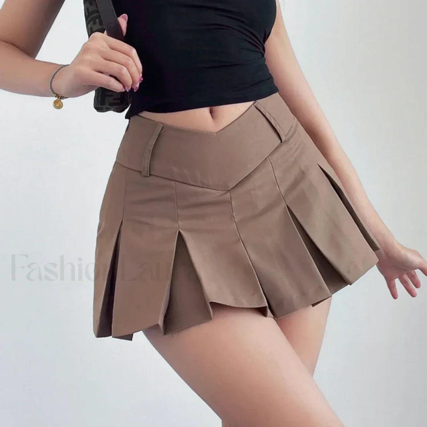 Preppy Solid High Waist Mini Skirt