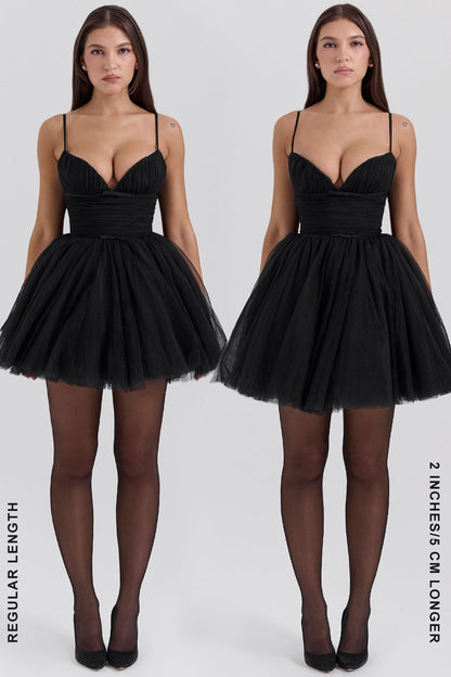 Black – Sweet Fairy-Inspired Spaghetti Strap Dress