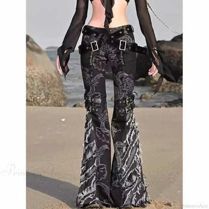 Printed Medieval Dragon Flared Pant