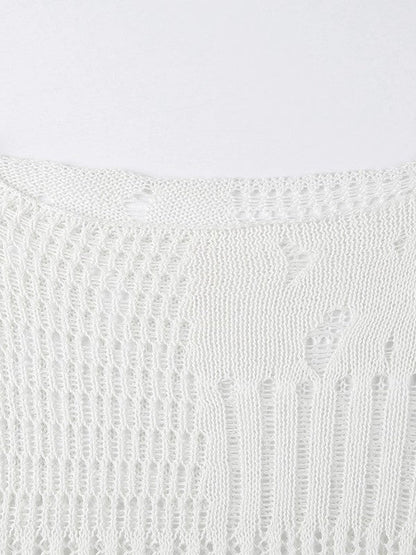 Hip Hop Cutout Perspective Long Sleeve Knit Top