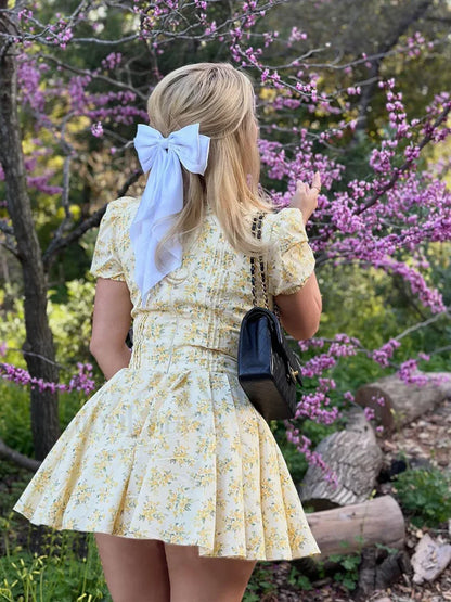 Puff Sleeve Tulle Mini Dress