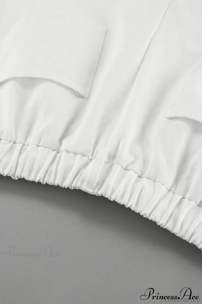 Pure Cotton White Drawstring Denim Pants