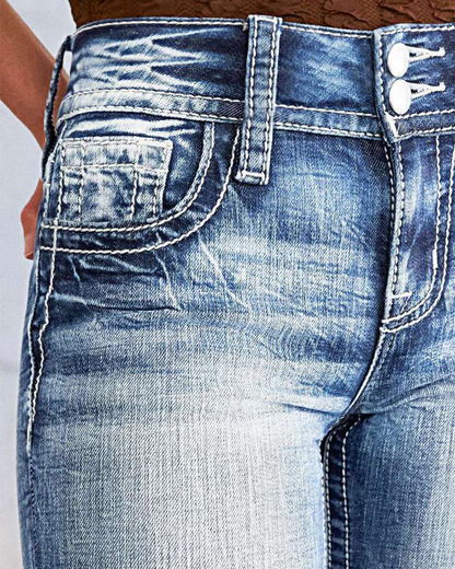 Straight-Leg Slim-Fit Stretch Jeans