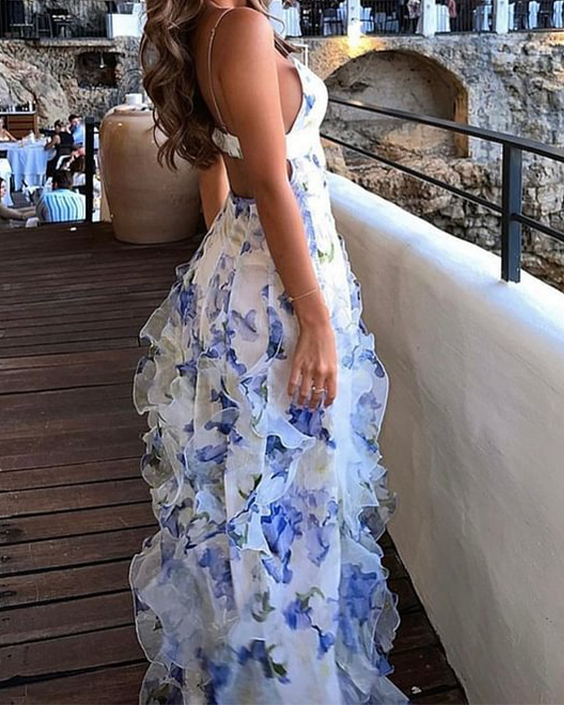 Printed Ruffle Dress