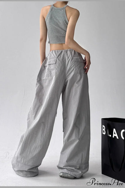 Quick-Dry Lightweight Loose Wide-Leg Drawstring Pants