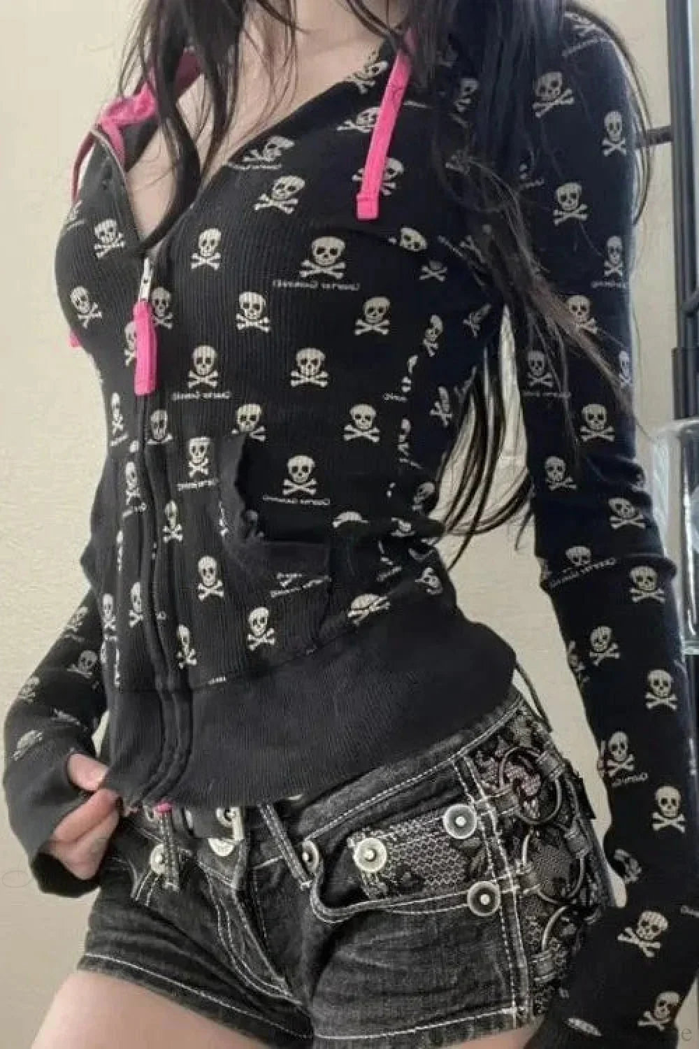 Rebellious Dark Skull Hoodie