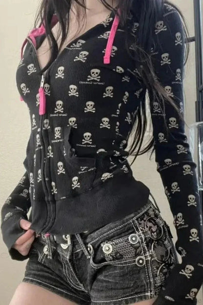 Rebellious Dark Skull Hoodie