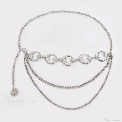Rebellious Dark Urban Layered Waist Chain Belt