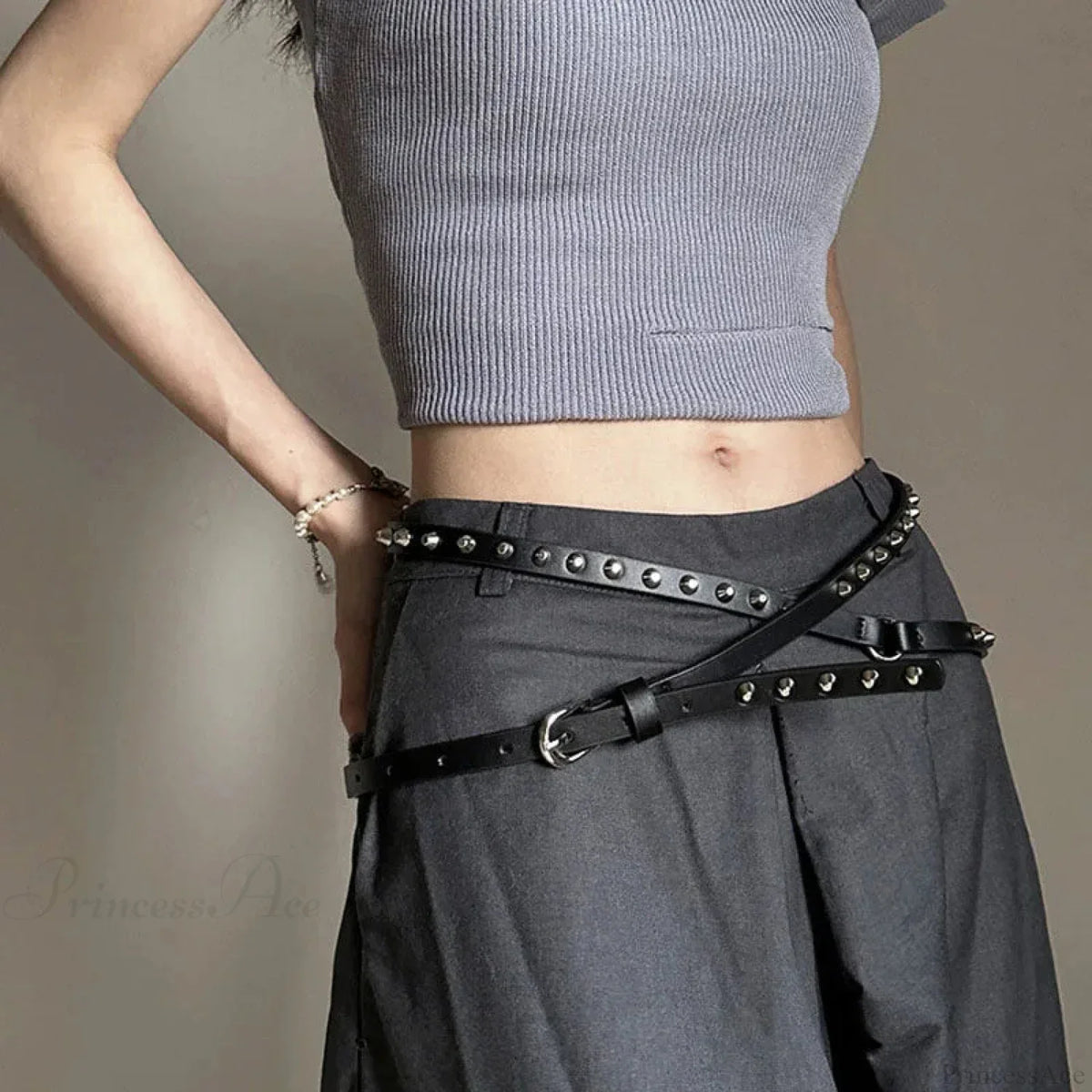 Looker Loop Rebellious Dark Western Double Loop Rivet Belt – Classylooker