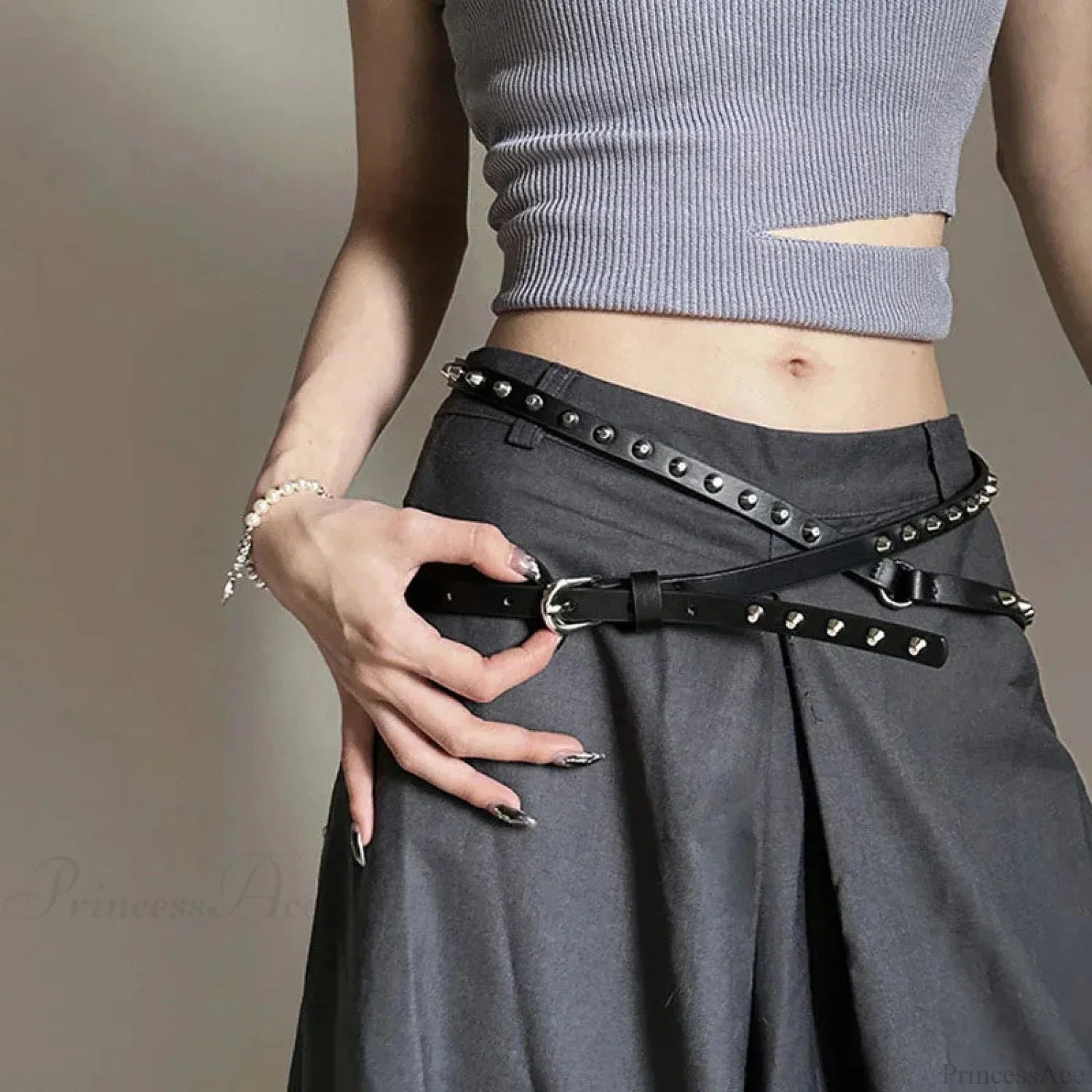 Rebellious Dark Western Double Loop Rivet Belt – Classylooker
