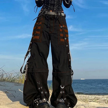 Rebellious Dark Y2K Wide Leg Trouser